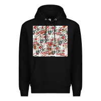 Black hot cocoa christmas cheer pattern Premium Hoodie - CowhideDigitalArt