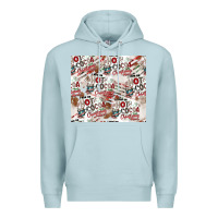 Blue Mist hot cocoa christmas cheer pattern Premium Hoodie - CowhideDigitalArt