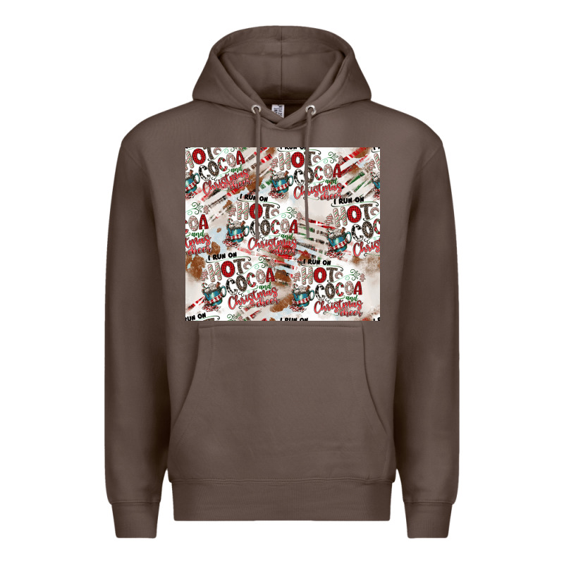 Hot Cocoa Christmas Cheer Pattern Premium Hoodie by CowhideDigitalArt | Teevron