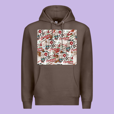 Hot Cocoa Christmas Cheer Pattern Premium Hoodie Designed By Cowhidedigitalart