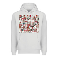 Dove Grey hot cocoa christmas cheer pattern Premium Hoodie - CowhideDigitalArt