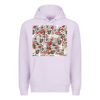 Lilac hot cocoa christmas cheer pattern Premium Hoodie - CowhideDigitalArt