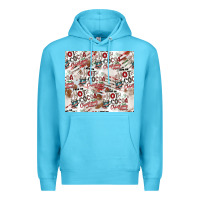 Ocean Blue hot cocoa christmas cheer pattern Premium Hoodie - CowhideDigitalArt