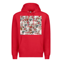 Red hot cocoa christmas cheer pattern Premium Hoodie - CowhideDigitalArt