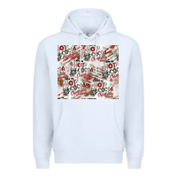 White hot cocoa christmas cheer pattern Premium Hoodie - CowhideDigitalArt