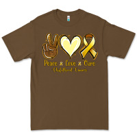 Cacao Peace Love Cure Childhood Cancer Premium Tee - Jasminsmagicworld