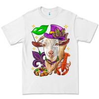 White Mardi Gras Goat Premium Tee - HowdyJamesFarm
