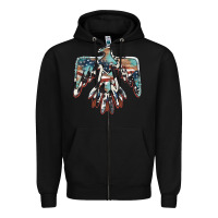 Black American flag thunderbird Zipper Hoodie - BarkalooDesign