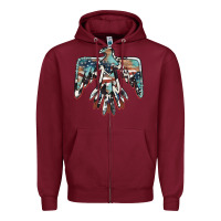Burgundy American flag thunderbird Zipper Hoodie - BarkalooDesign