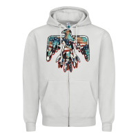 Dove Grey American flag thunderbird Zipper Hoodie - BarkalooDesign