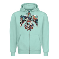 Seafoam American flag thunderbird Zipper Hoodie - BarkalooDesign