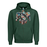 Sports Green American flag thunderbird Zipper Hoodie - BarkalooDesign