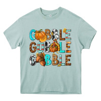Arona Gobble Gobble Gobble with Turkey Heavy Core Tee - texasbilliewilder