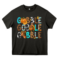 Asphalt Gobble Gobble Gobble with Turkey Heavy Core Tee - texasbilliewilder