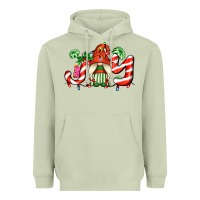 Matcha joy with gnomes and christmas cookie and candies Heavyweight Hoodie - AdoDesignShop