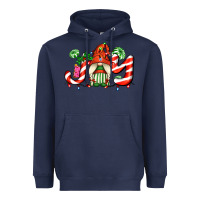 Navy joy with gnomes and christmas cookie and candies Heavyweight Hoodie - AdoDesignShop