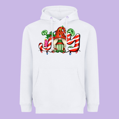 Joy With Gnomes And Christmas Cookie And Candies Heavyweight Hoodie Designed By Adodesignshop