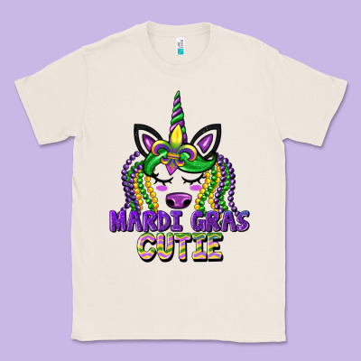 Mardi Gras Cutie Unicorn Classic Tee Designed By Cowgirlartshop