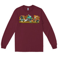 Burgundy thanksgiving trucks bbs Long Sleeve Tee - BundleAndBundleShop