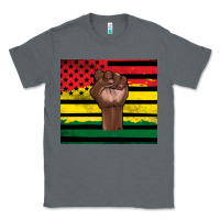 Charcoal Heather Juneteenth American flag Classic Tee - Artiststas