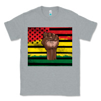 Heather Grey Juneteenth American flag Classic Tee - Artiststas