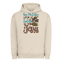 Pigment French Oak give me coffee with a side of jesus Urban Hoodie - JahusDesignShop