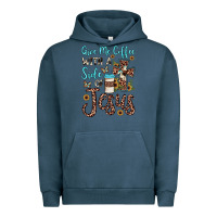 Pigment Midnight Navy give me coffee with a side of jesus Urban Hoodie - JahusDesignShop