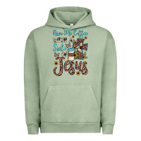 Pigment Oil Green give me coffee with a side of jesus Urban Hoodie - JahusDesignShop