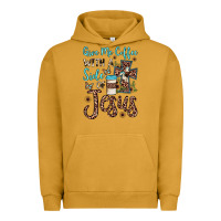 Pigment Peanut Butter give me coffee with a side of jesus Urban Hoodie - JahusDesignShop