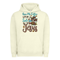 Pigment Pistachio give me coffee with a side of jesus Urban Hoodie - JahusDesignShop