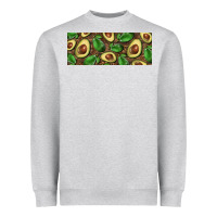 Heather Grey avocados with wood and leopard background 11 oz mug Heavyweight Sweatshirt - BarkalooDesign