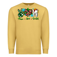 Antique Gold peace love dental for Christmas Premium Sweatshirt - AdoDesignShop