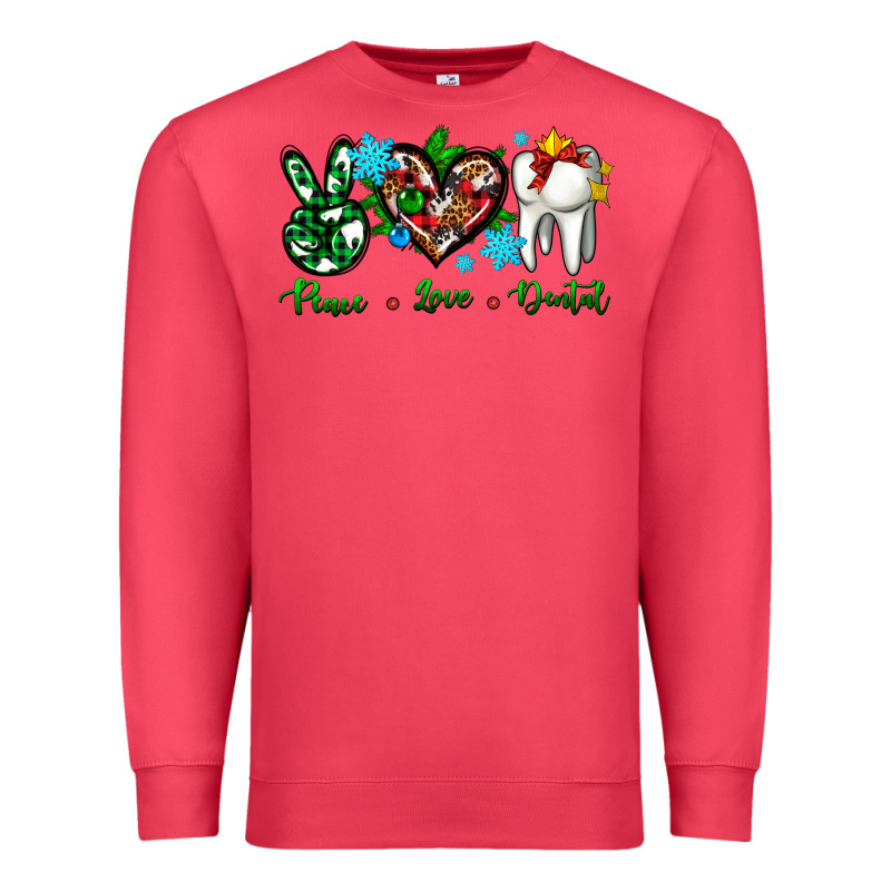 Peace Love Dental For Christmas Premium Sweatshirt by AdoDesignShop | Teevron