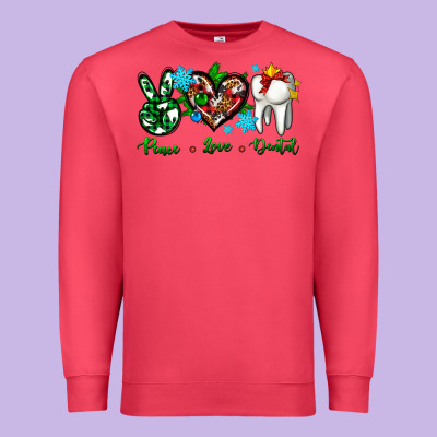 Peace Love Dental For Christmas Premium Sweatshirt Designed By Adodesignshop