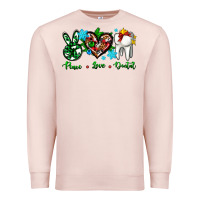 Pale Pink peace love dental for Christmas Premium Sweatshirt - AdoDesignShop