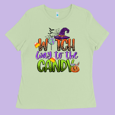 Witch Way To The Candy Ladies Tee Designed By Cowgirlartshop