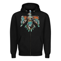 Black thunderbird with gemstone Zipper Hoodie - BarkalooDesign