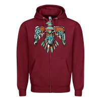 Burgundy thunderbird with gemstone Zipper Hoodie - BarkalooDesign
