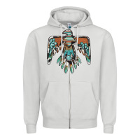 Dove Grey thunderbird with gemstone Zipper Hoodie - BarkalooDesign