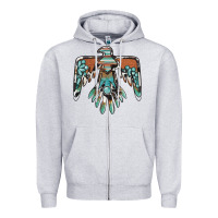 Heather Grey thunderbird with gemstone Zipper Hoodie - BarkalooDesign