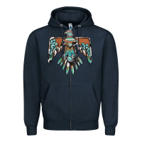 Navy thunderbird with gemstone Zipper Hoodie - BarkalooDesign