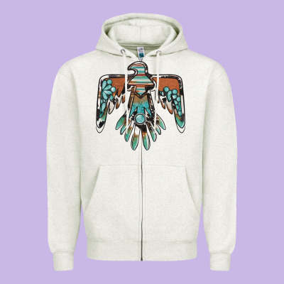 Thunderbird With Gemstone Zipper Hoodie Designed By Barkaloodesign