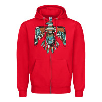 Red thunderbird with gemstone Zipper Hoodie - BarkalooDesign