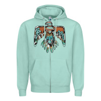 Seafoam thunderbird with gemstone Zipper Hoodie - BarkalooDesign