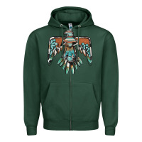 Sports Green thunderbird with gemstone Zipper Hoodie - BarkalooDesign