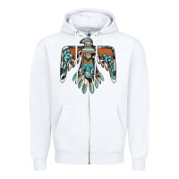 White thunderbird with gemstone Zipper Hoodie - BarkalooDesign