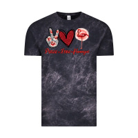 Cloud Black Peace Love Flamingo Vintage Tee - Jasminsmagicworld