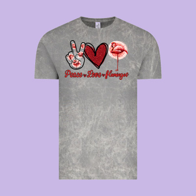 Peace Love Flamingo Vintage Tee Designed By Jasminsmagicworld
