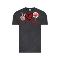 Vintage Black Peace Love Flamingo Vintage Tee - Jasminsmagicworld