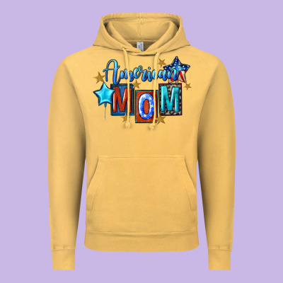 American Mom 4th Of July Vintage Hoodie Designed By Fadigitalartstudio